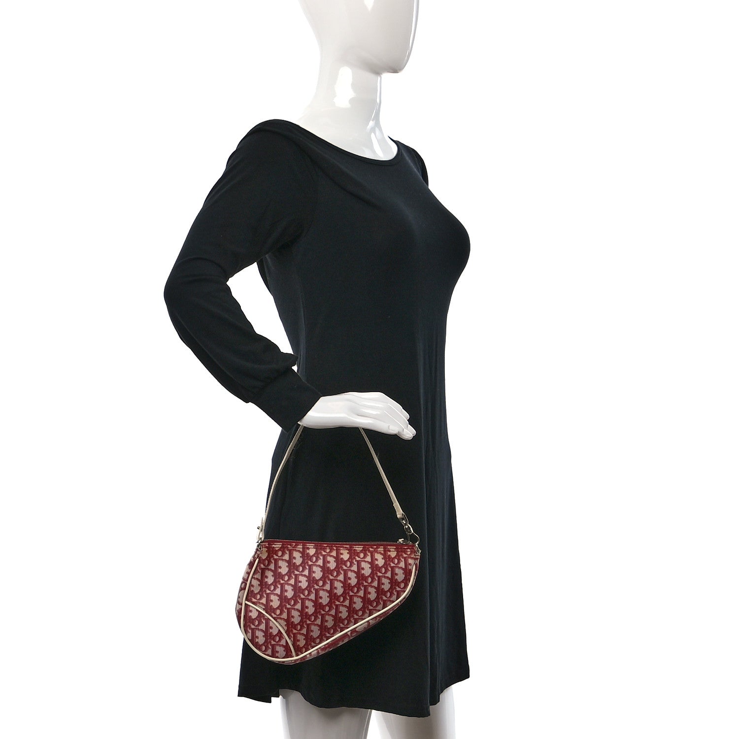 Christian Dior Monogram Mini Saddle Pochette Red 2 of 10