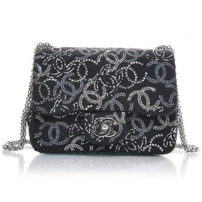 Chanel Tweed Pudong Strass Mini Flap 1 of 11
