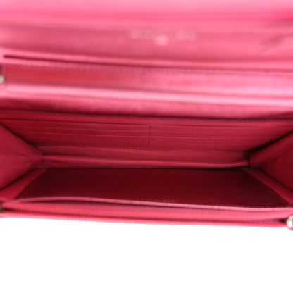 Chanel Metallic Patent Calfskin Quilted Boy Wallet on Chain WOC Fuchsia 5 of 16