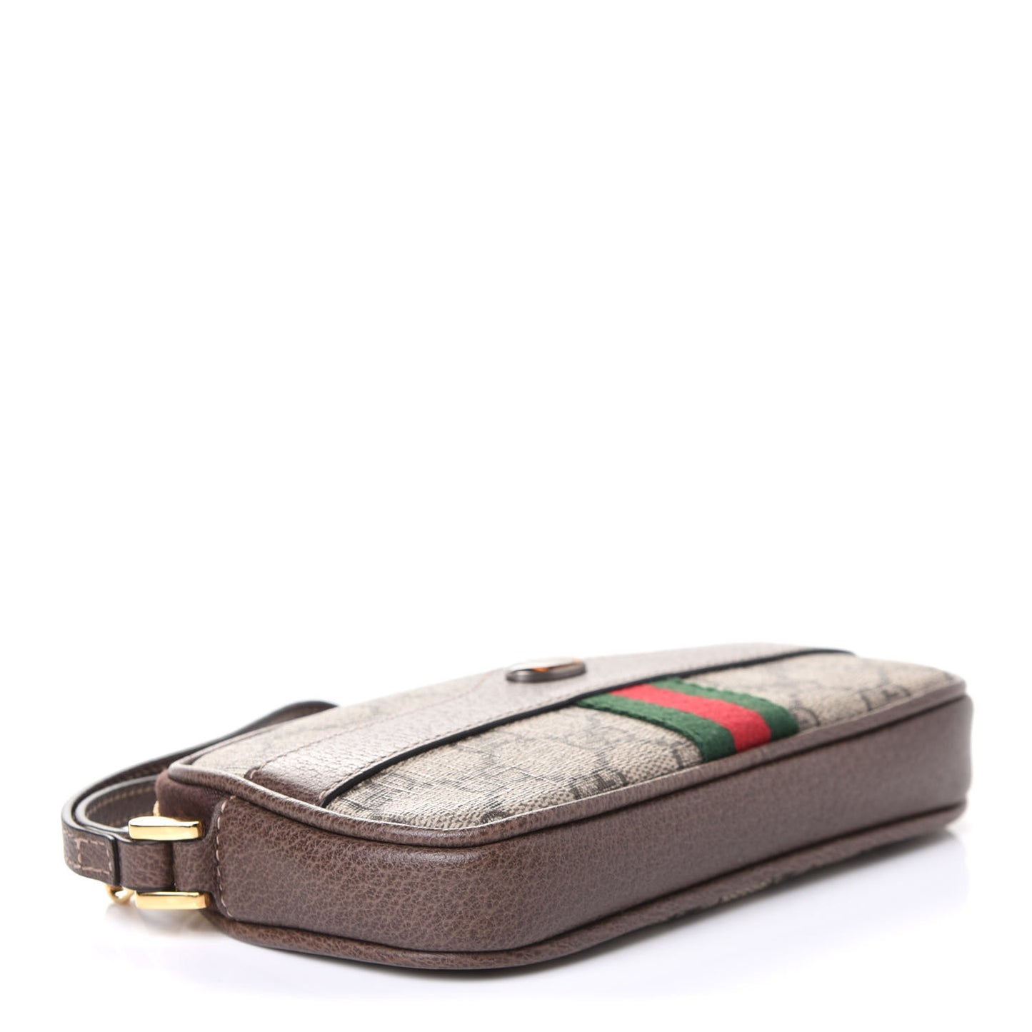 GG Supreme Monogram Ophidia Phone Case Wristlet Brown