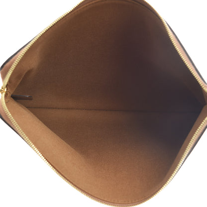 Celine Triomphe Canvas Lambskin Small Pouch Tan 5 of 8