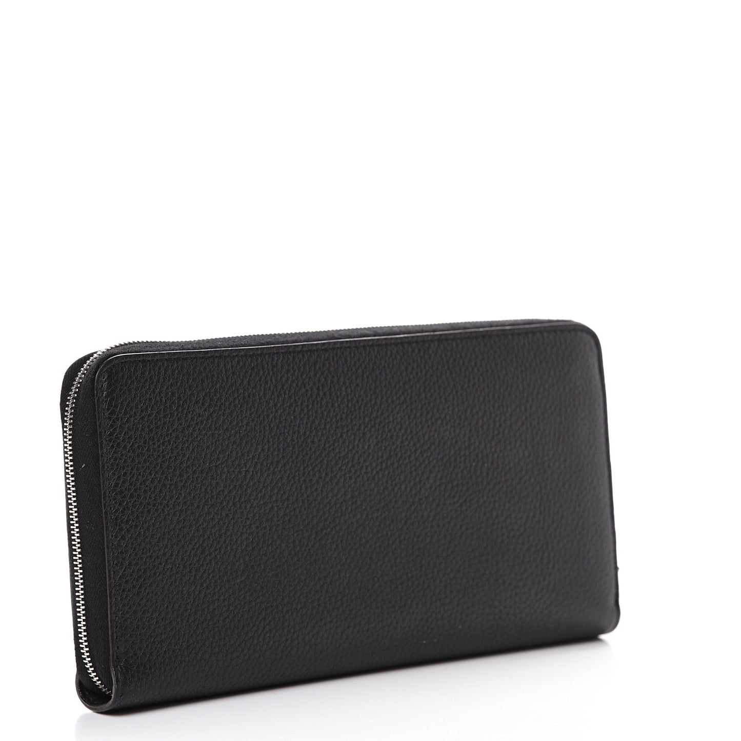 Calfskin Large Zip Around Multifunction Wallet Black Citron