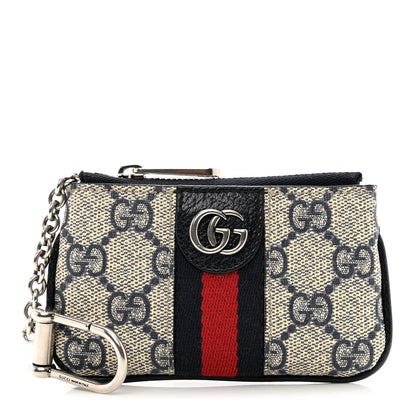 Gucci GG Supreme Monogram Web Ophidia Key Case Beige Blue 1 of 6