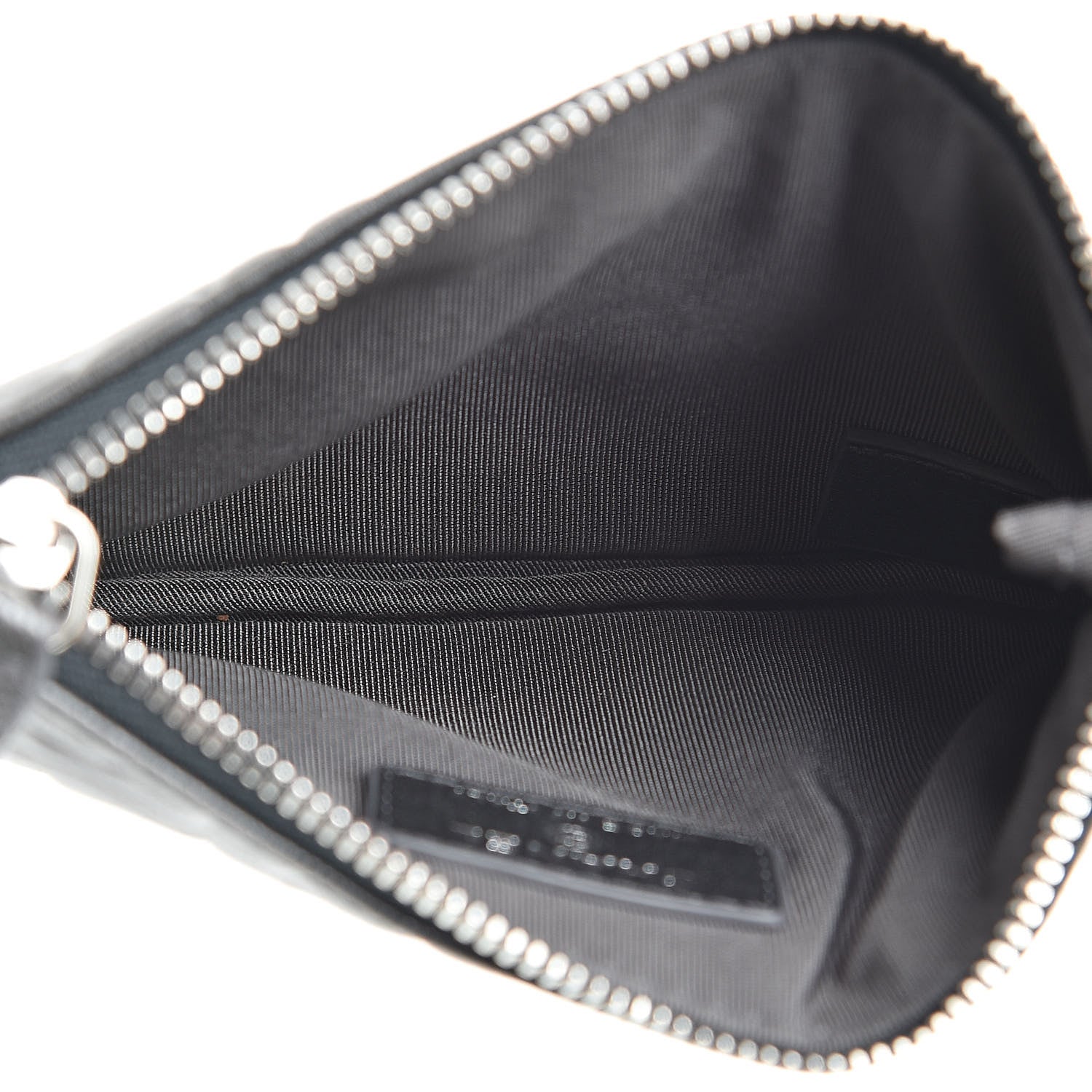 Chanel Goatskin Camellia Embossed Cosmetic Pouch Anthracite 5 of 8