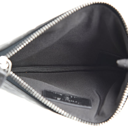 Chanel Goatskin Camellia Embossed Cosmetic Pouch Anthracite 5 of 8