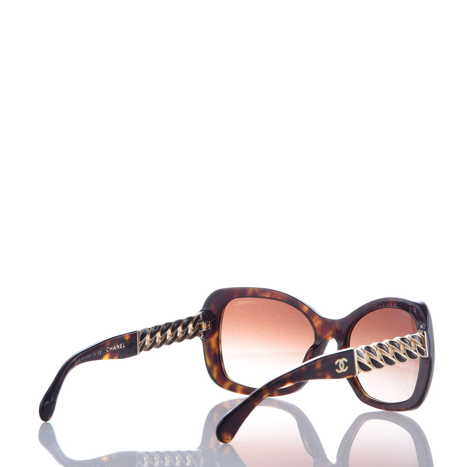 Chanel Acetate Metal Chain Square Sunglasses 5305 Brown 4 of 8