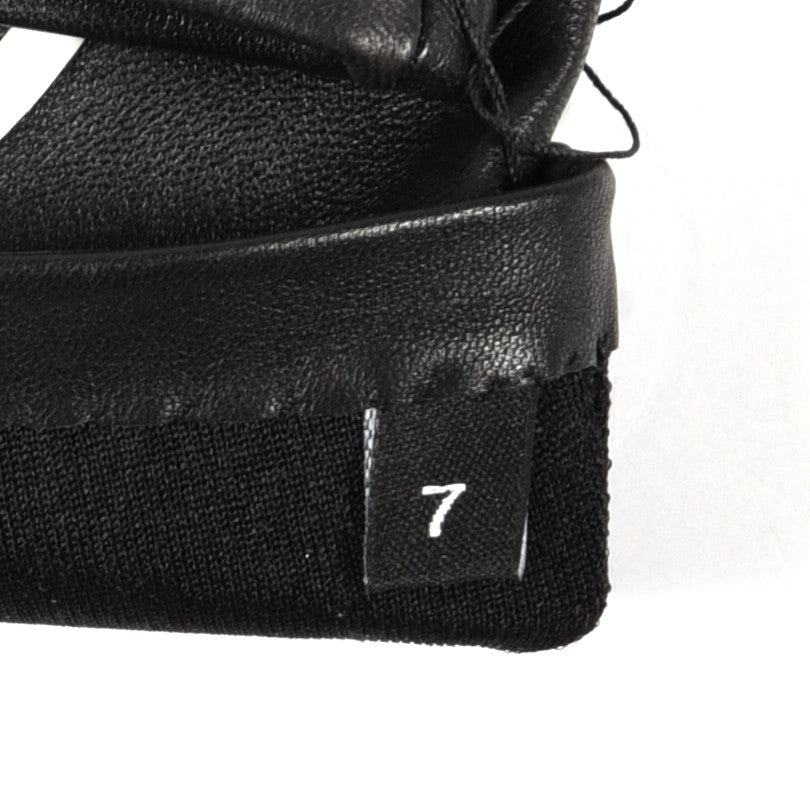 Chanel Lambskin CC Gloves 7 Black White 4 of 5