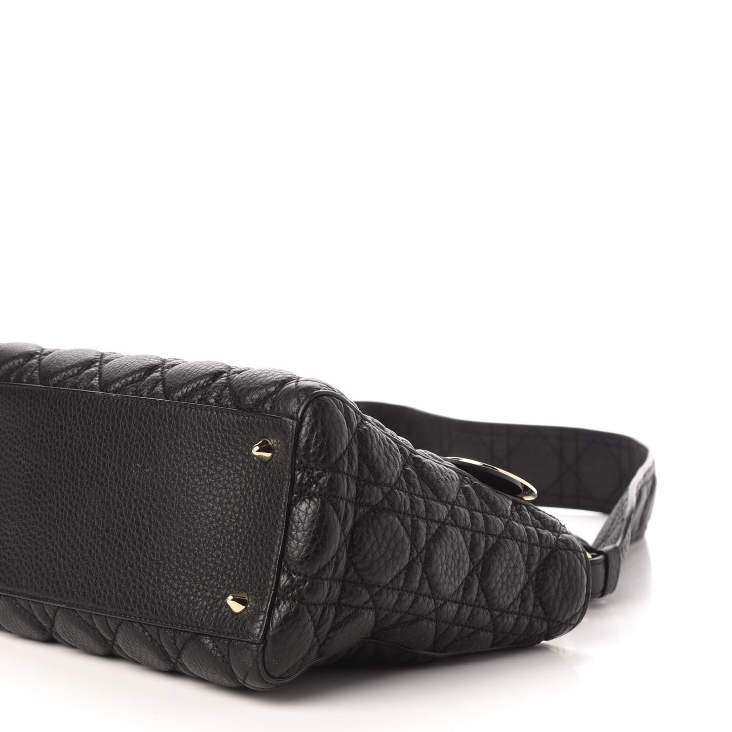 Grained Calfskin Cannage Medium Supple Lady Dior Black