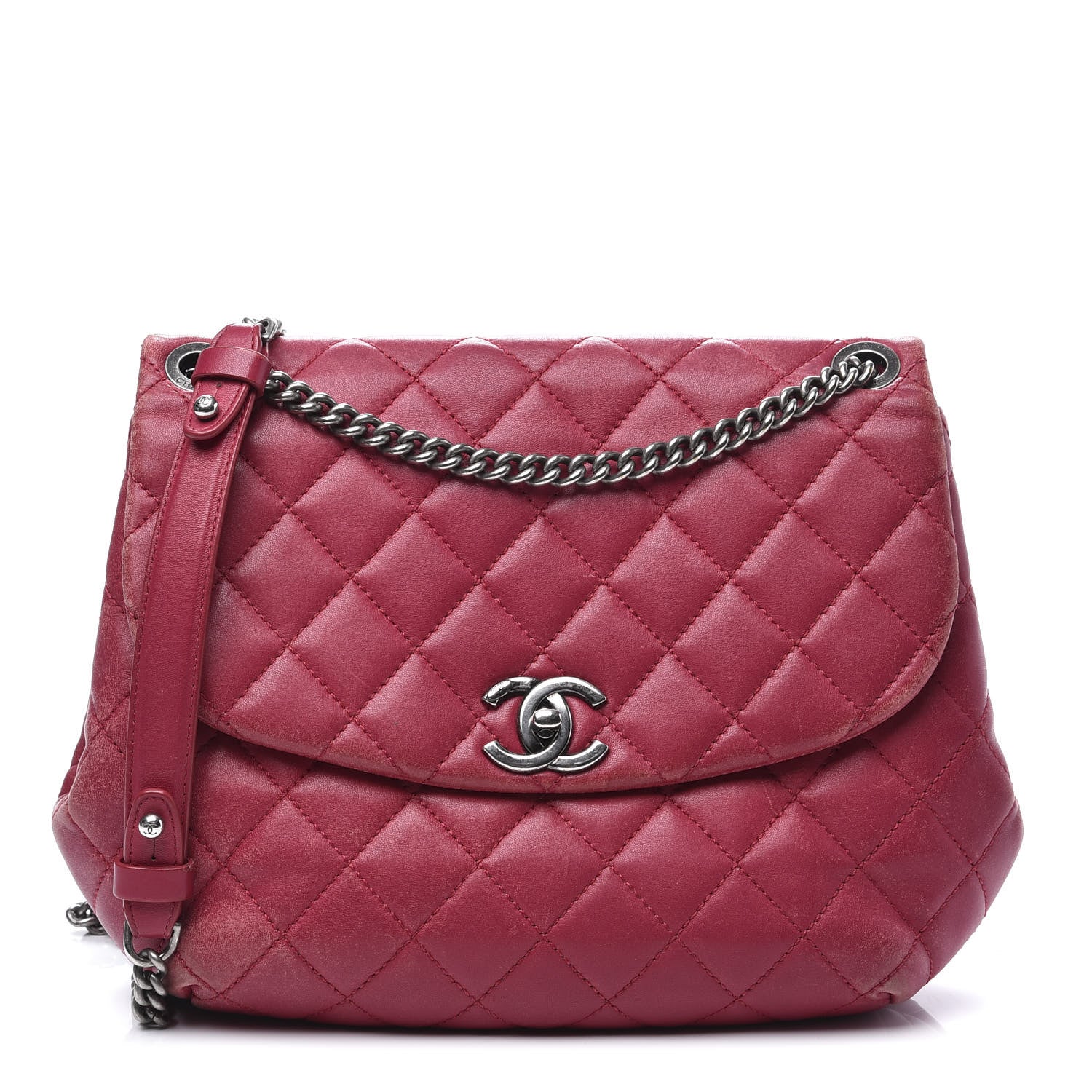Chanel Lambskin Quilted Large Daily Supple Flap Dark Pink 1 of 17