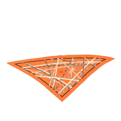 Hermes Silk Pointu Triangle Bolduc Scarf Orange 1 of 3