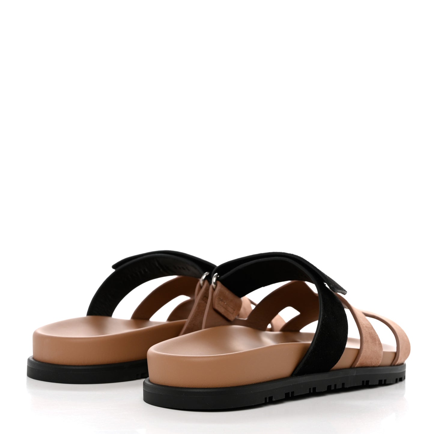 Suede Goatskin Womens Chypre Sandals 37.5 Rose Perle Black