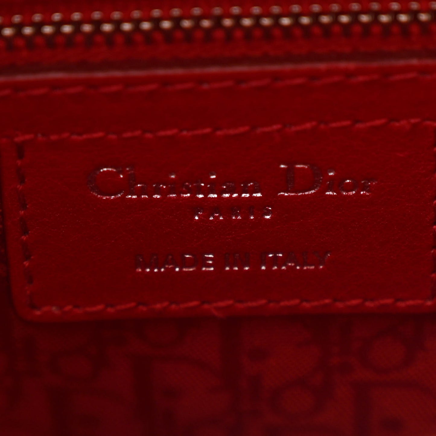 Lambskin Cannage Large Lady Dior Red