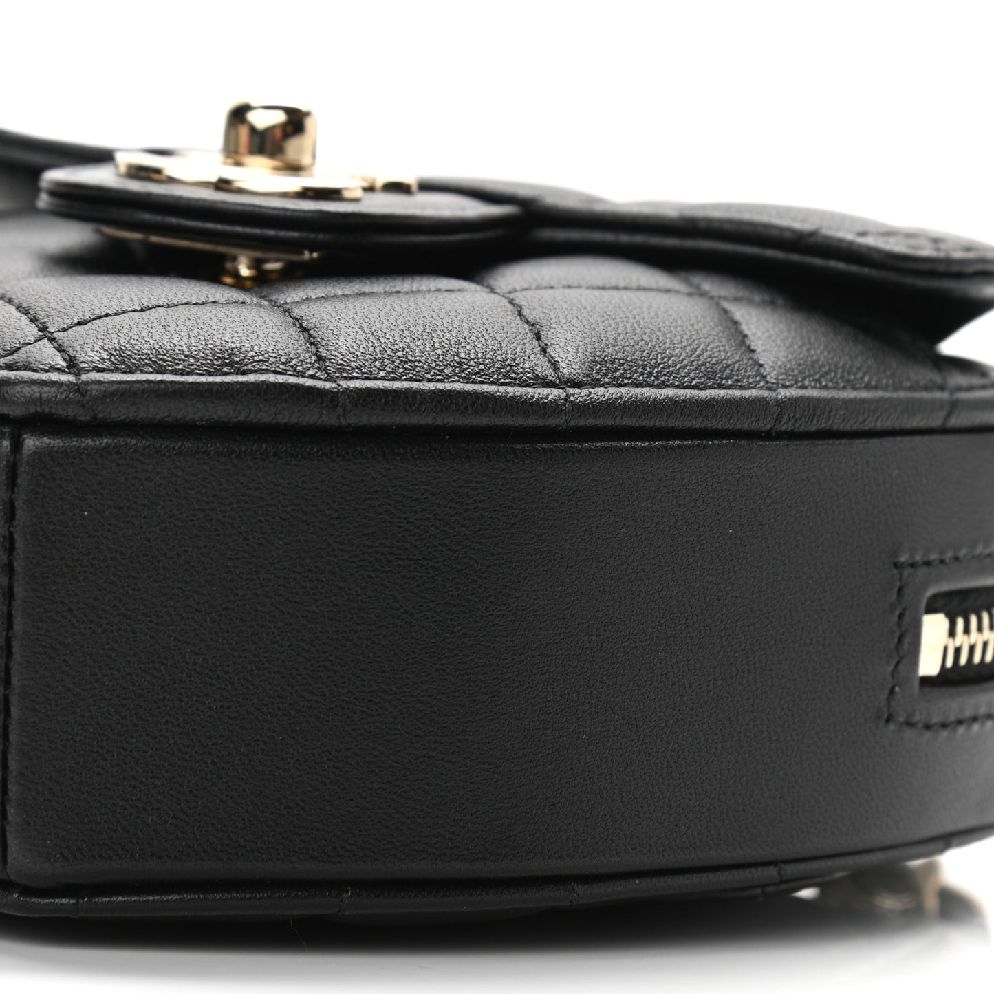 Lambskin Quilted CC In Love Heart Clutch With Chain Black