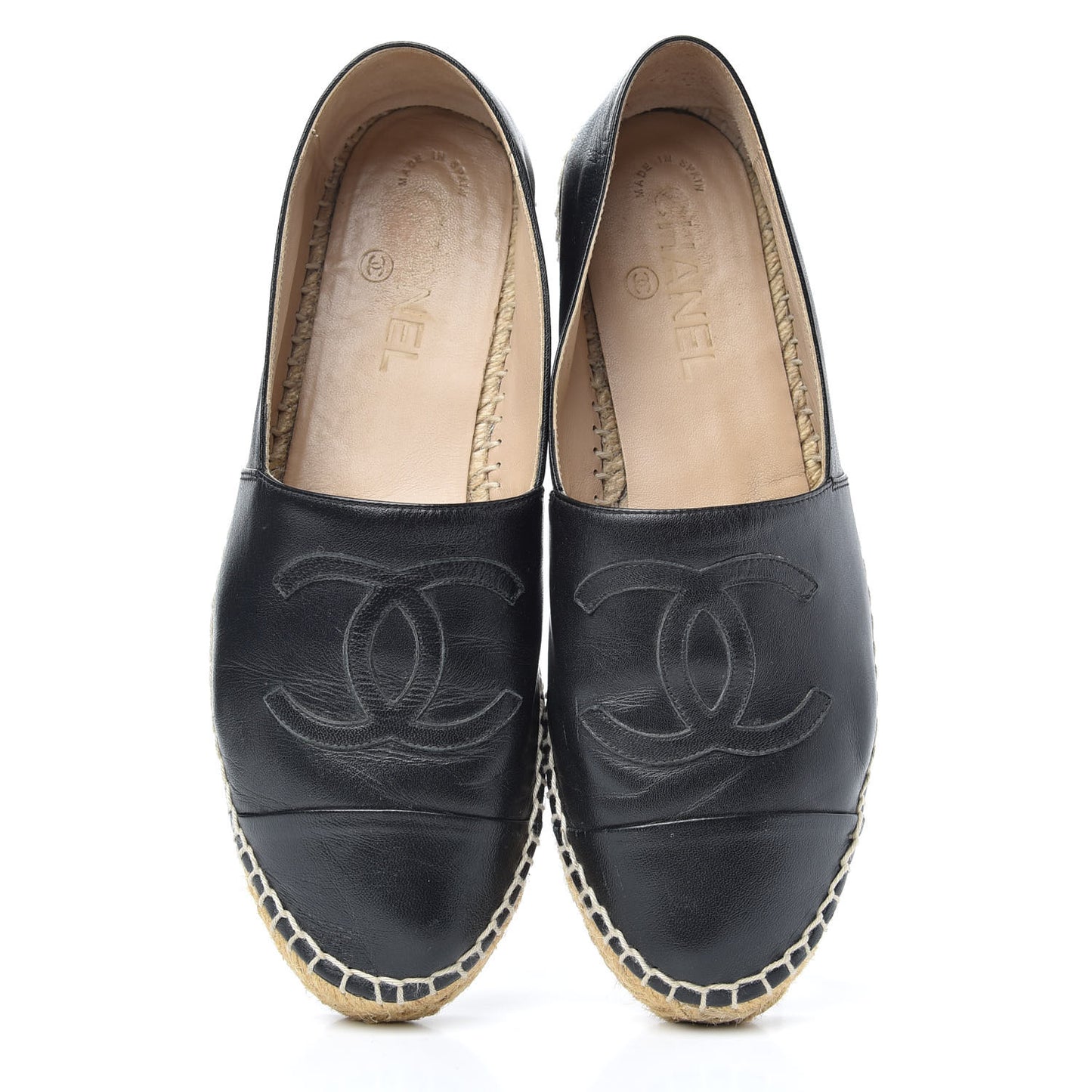 Lambskin CC Espadrilles 38 Black