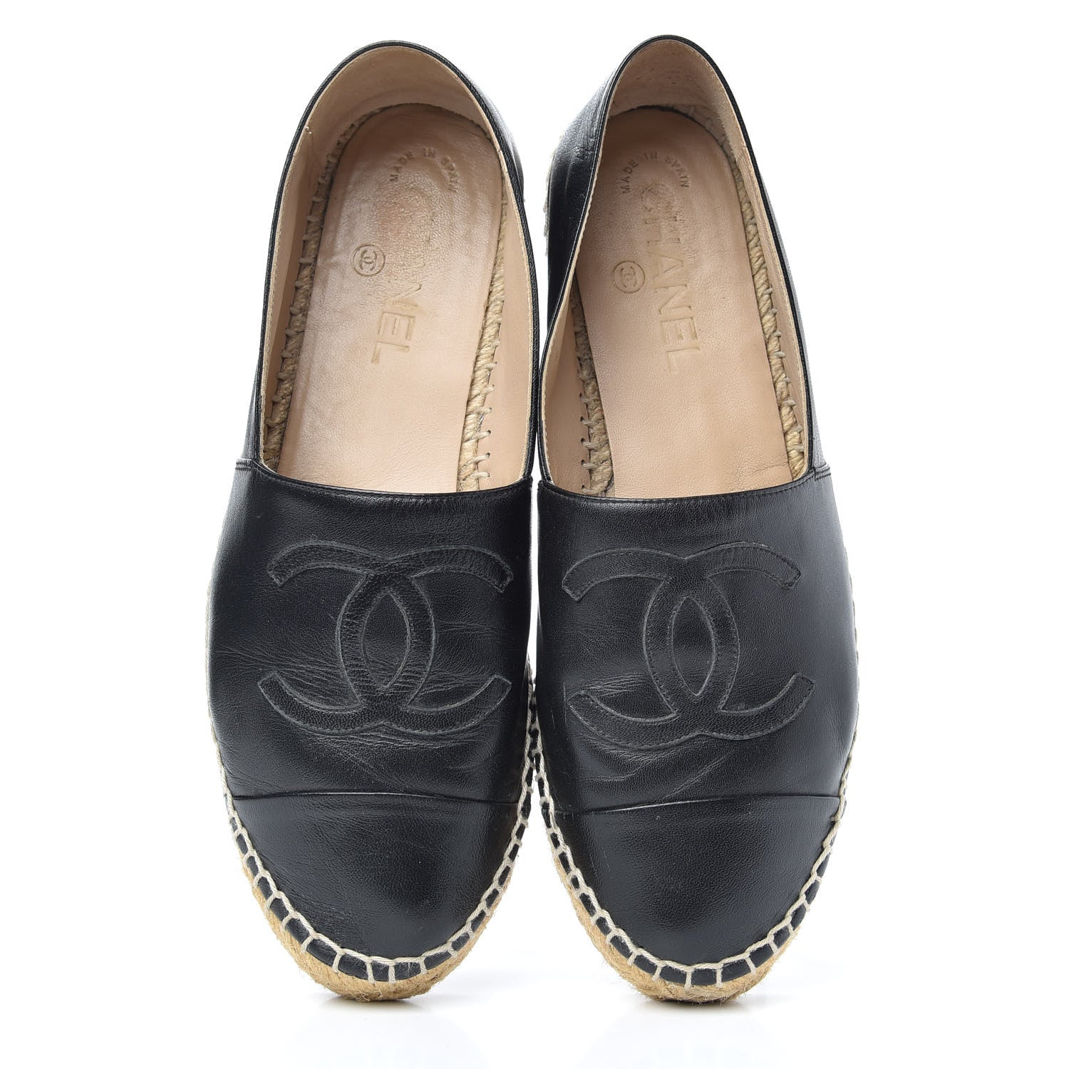 Chanel Lambskin CC Espadrilles 38 Black 5 of 11