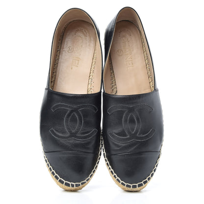 Chanel Lambskin CC Espadrilles 38 Black 5 of 11