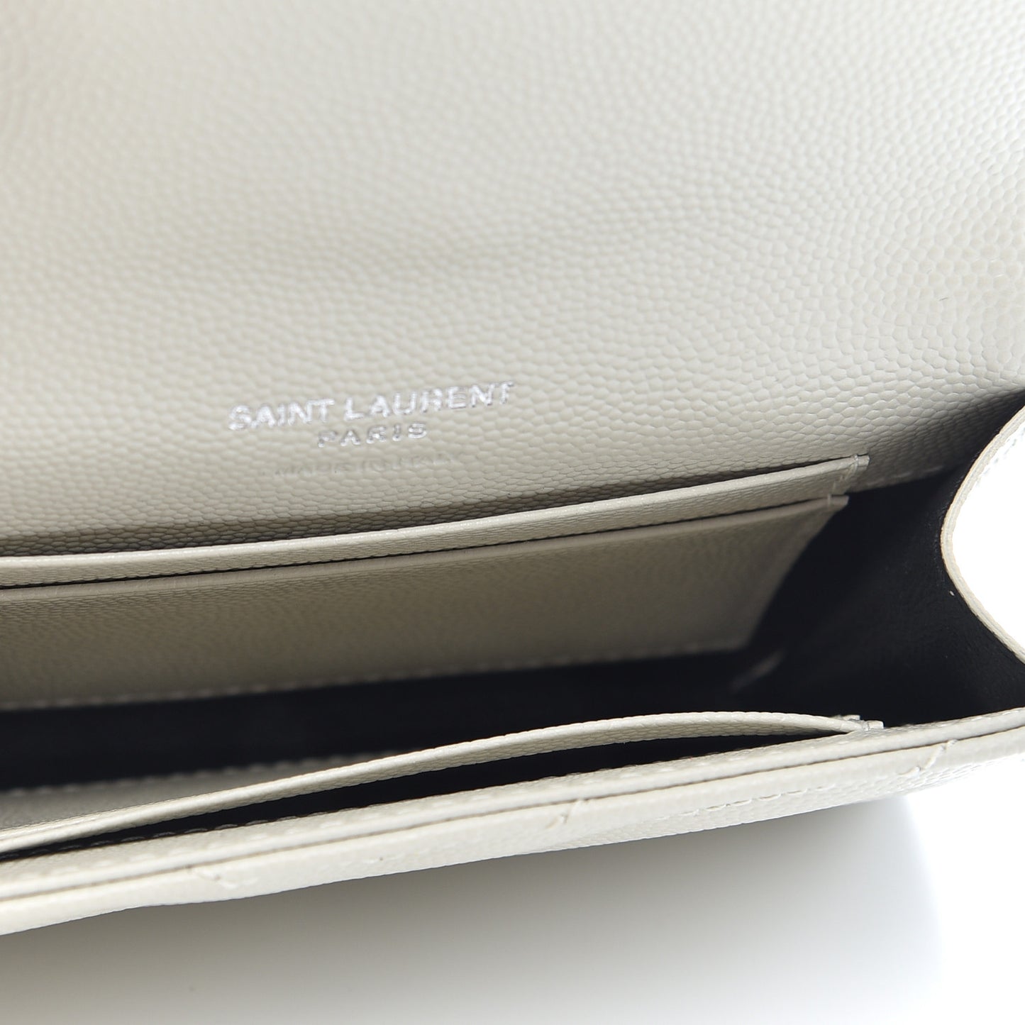 Grain De Poudre Matelasse Chevron Small Monogram Envelope Wallet Crema Soft