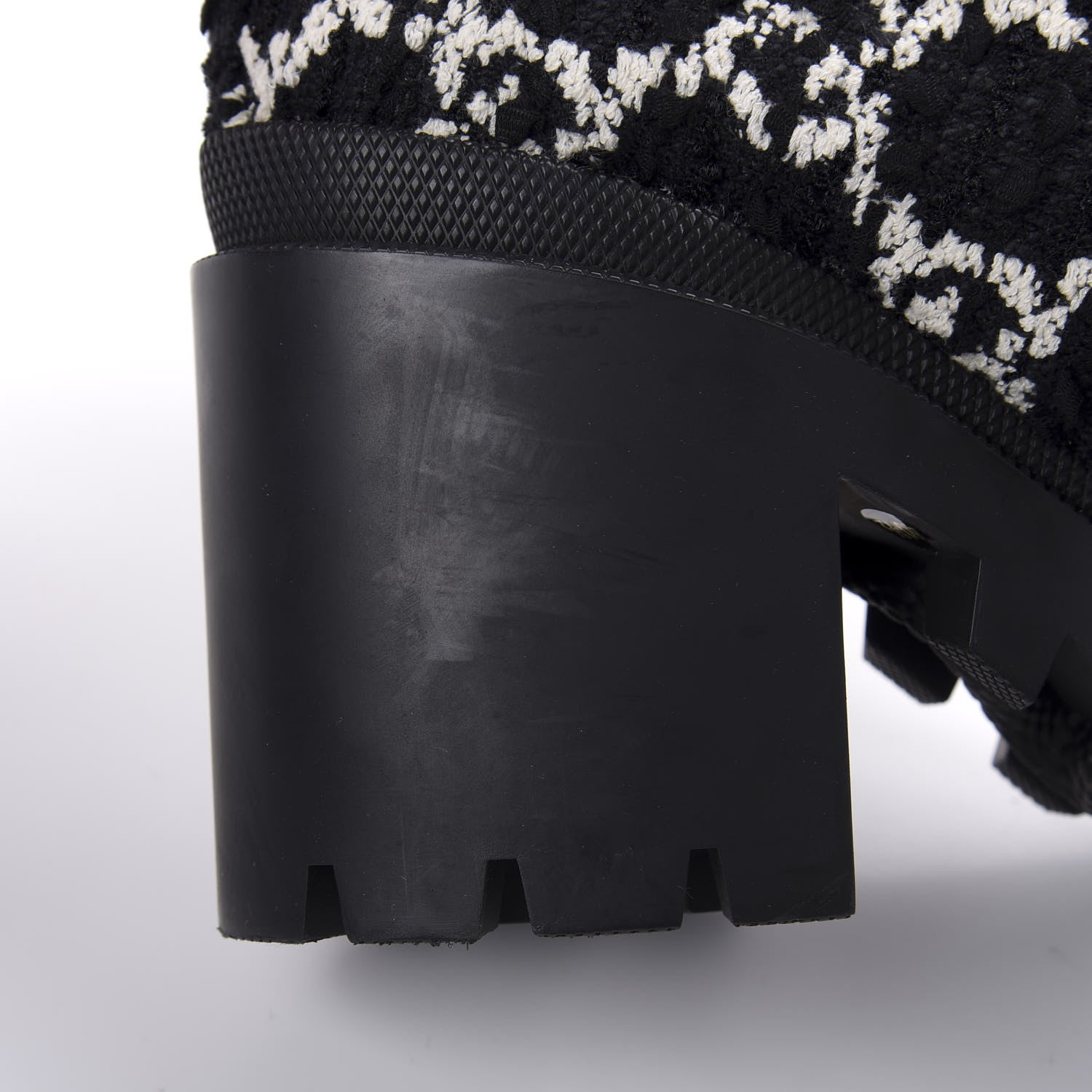 Gucci Tweed GG Monogram Lace Up Combat Ankle Boots 40.5 Black 11 of 12