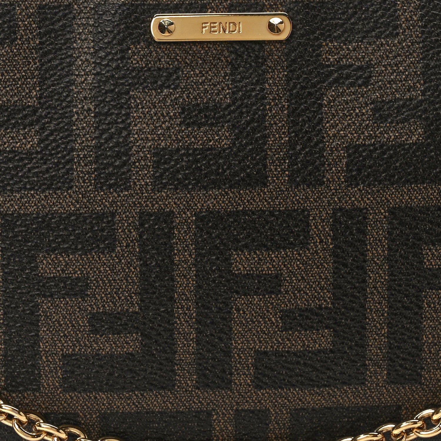 Fendi Zucca Spalmati Vitello Elite Pochette Tobacco Ciclamino 8 of 14