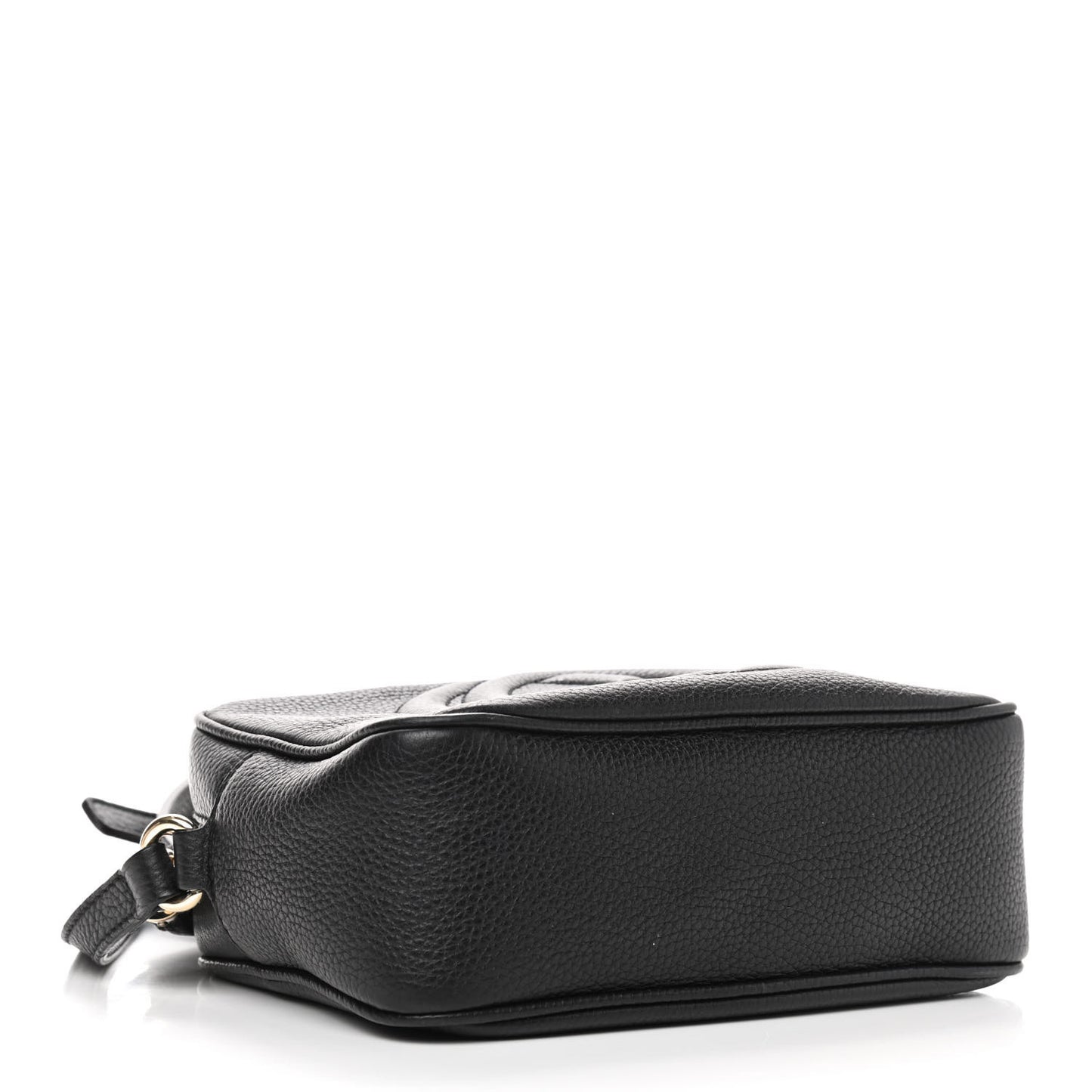 Pebbled Calfskin Small Soho Disco Bag Black