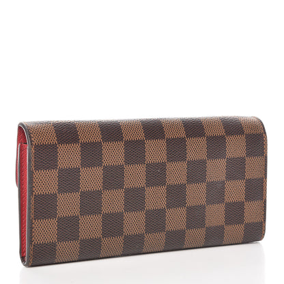 Louis Vuitton Damier Ebene Emilie Wallet Red 3 of 13