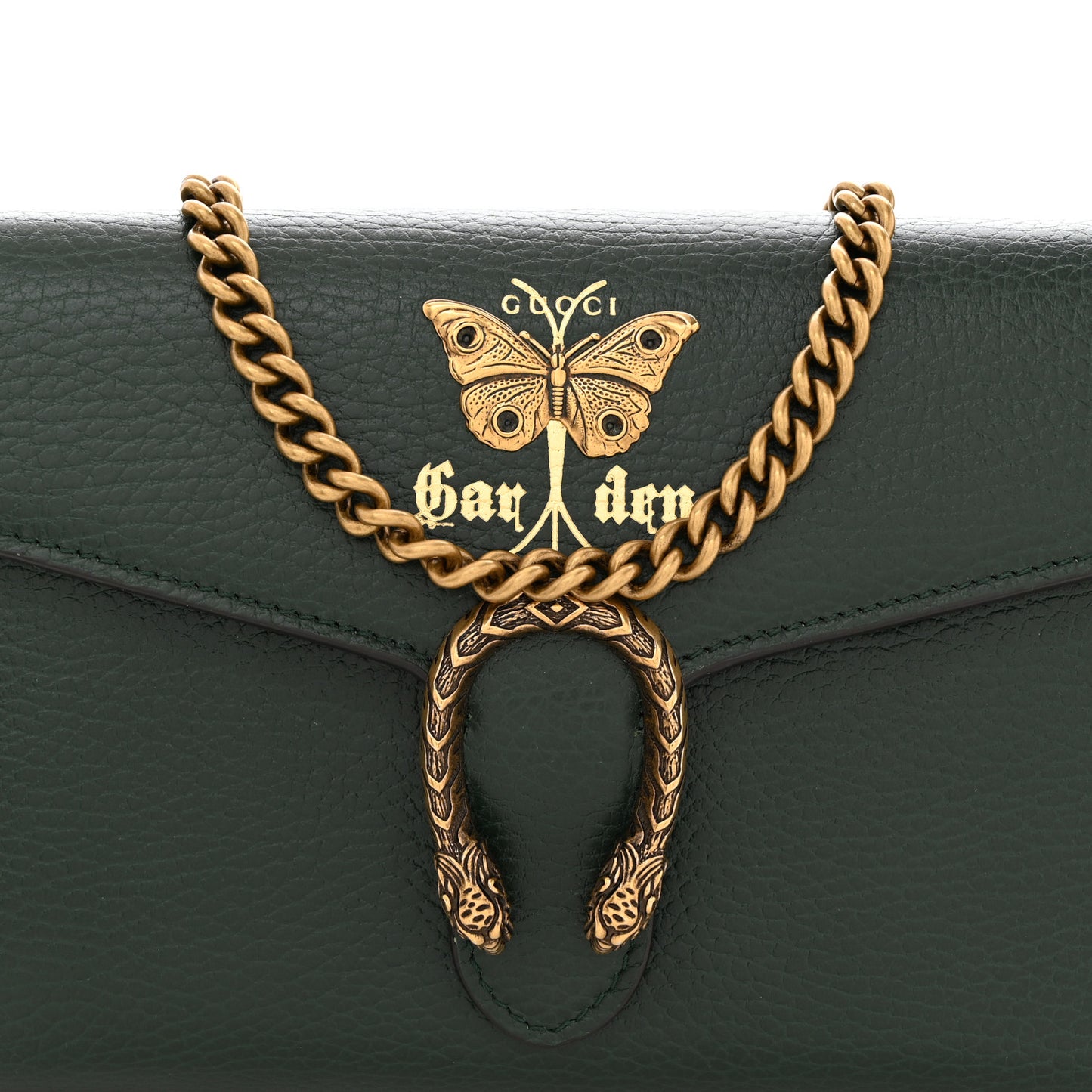 Calfskin Garden Dionysus Chain Wallet Emerald