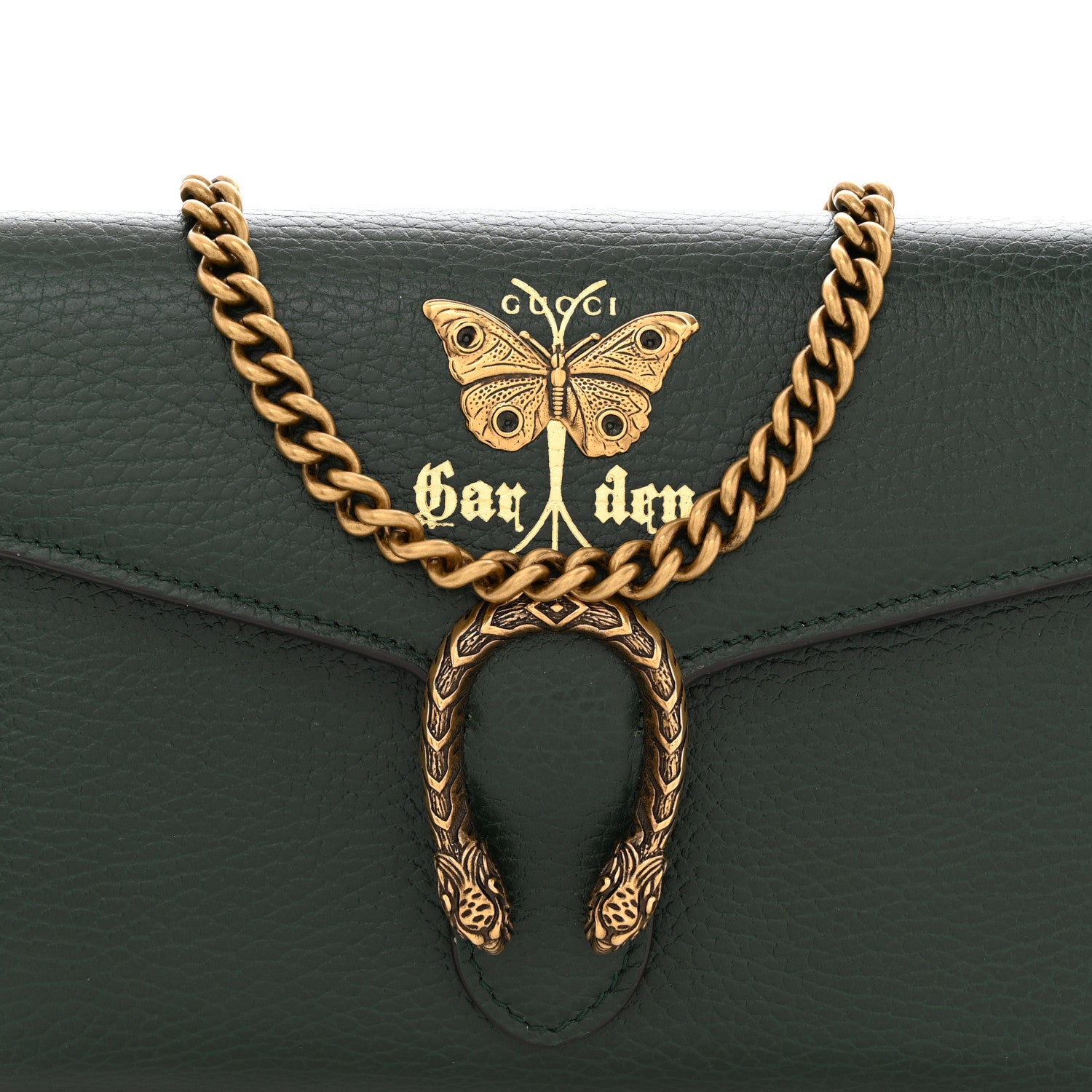 Gucci Calfskin Garden Dionysus Chain Wallet Emerald 8 of 10