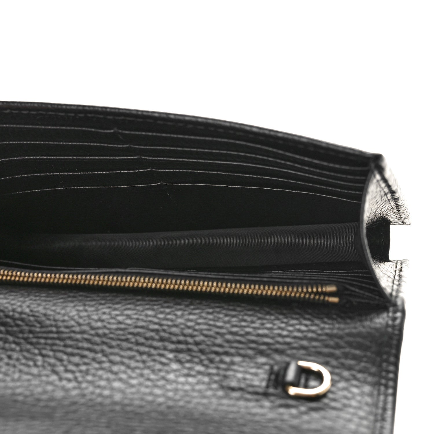 Gucci Dollar Calfskin Interlocking G Chain Wallet Black 5 of 9