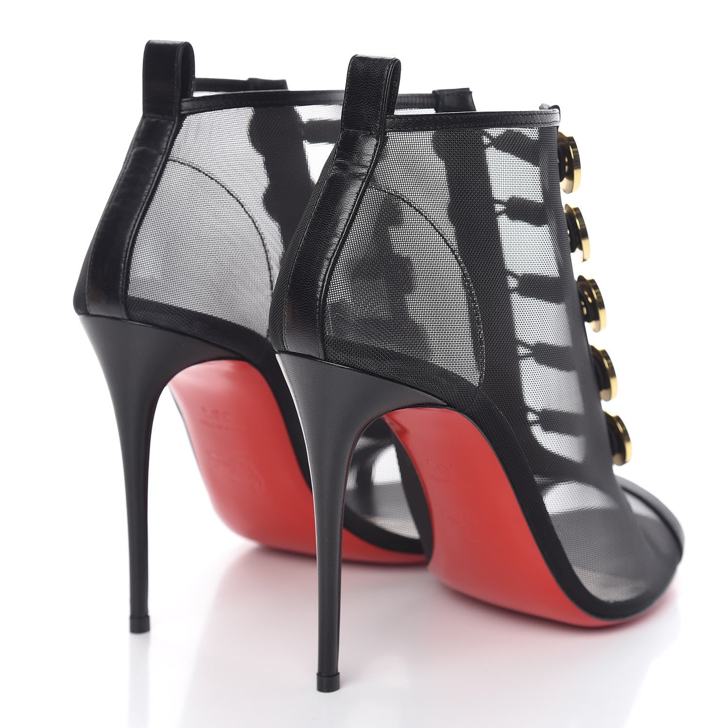 Christian Louboutin Mesh Nappa Marikate 100 Ankle Boots 38.5 Black 4 of 9