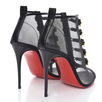 Christian Louboutin Mesh Nappa Marikate 100 Ankle Boots 38.5 Black 4 of 9