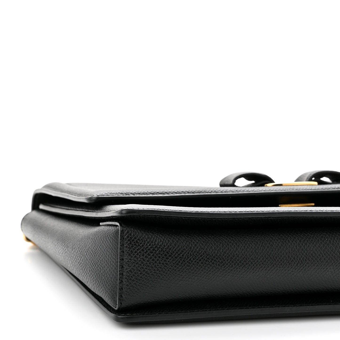Hammered Calfskin Vara Bow Chain Flap Crossbody Black