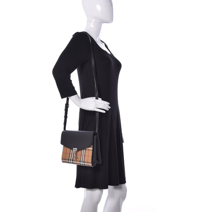 Burberry Derby Calfskin Vintage Check Small Macken Crossbody Bag Black 2 of 9