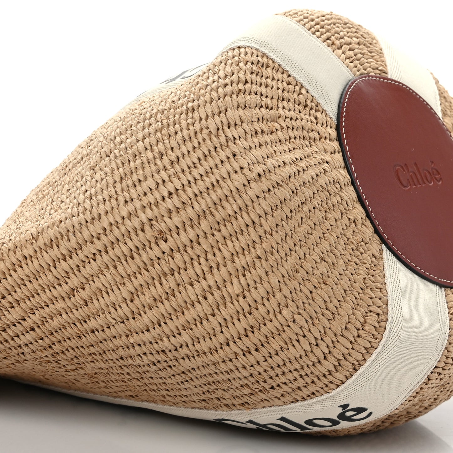 Raffia Large Woody Tote White