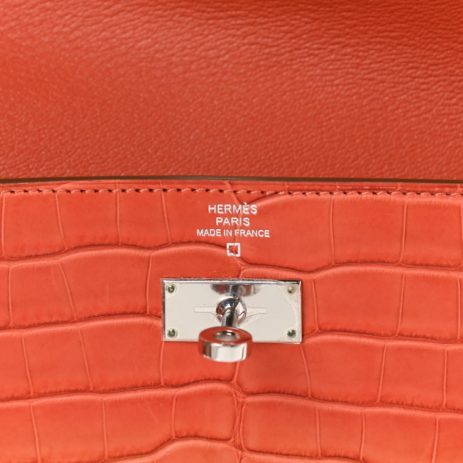 Hermes Matte Alligator Kelly Longue Wallet Orange 6 of 10