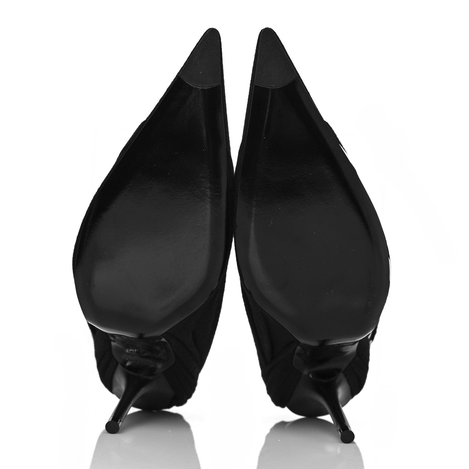 Balenciaga Jersey Crepe Political Campaign Logo Knife 115 Pointed Pumps 36 Black White Rouge 5 of 7