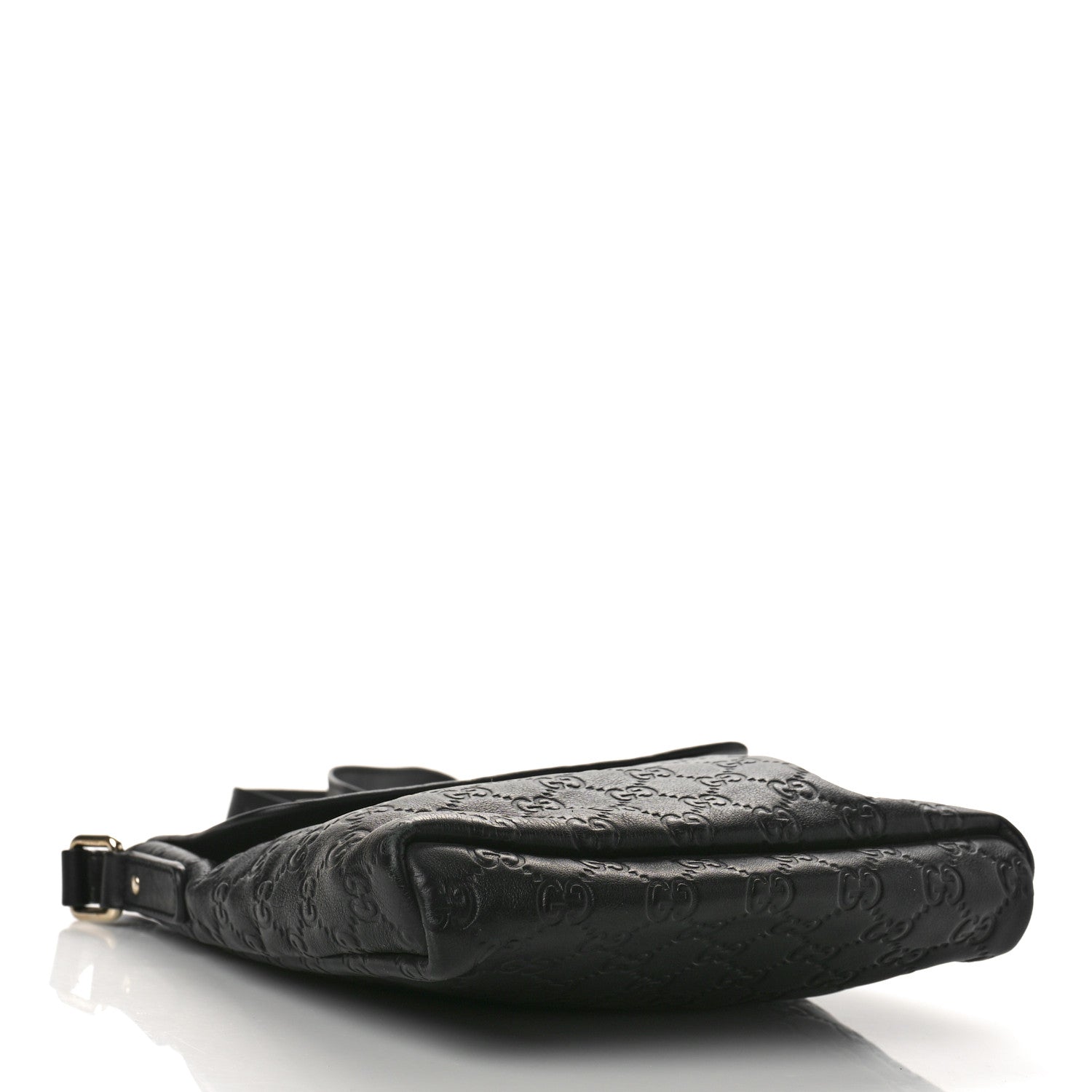 Gucci Guccissima Small Flap Messenger Bag Black 4 of 10