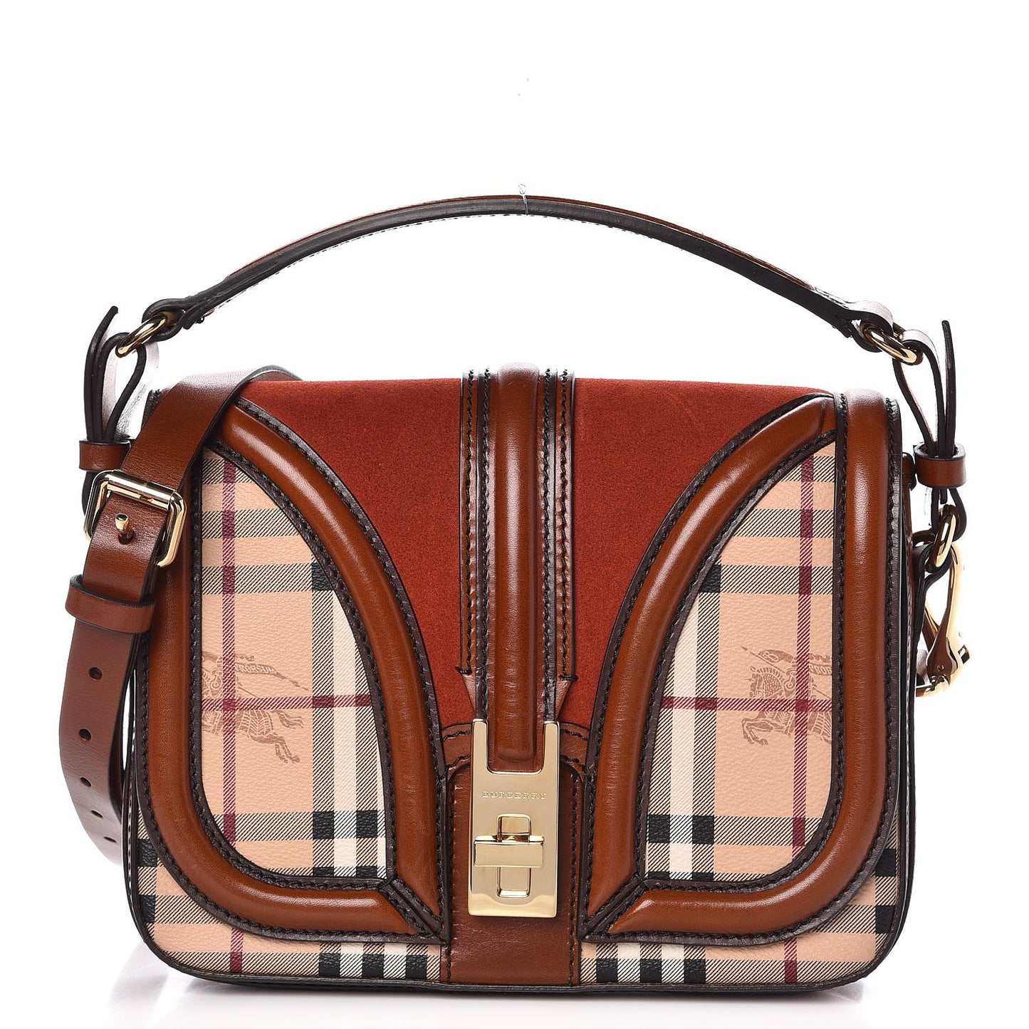 Haymarket Check Suede Brickfield Crossbody Brown