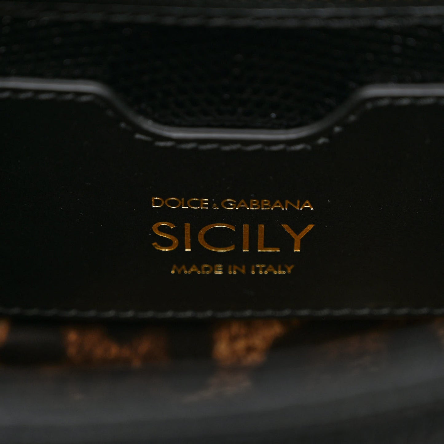 Iguana Calfskin Embossed Medium Miss Sicily Satchel Black