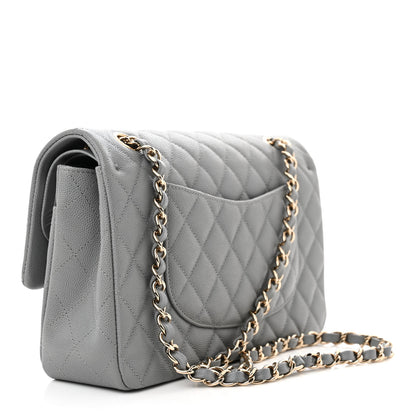 Chanel Caviar Quilted Medium Double Flap Grey 3 of 12