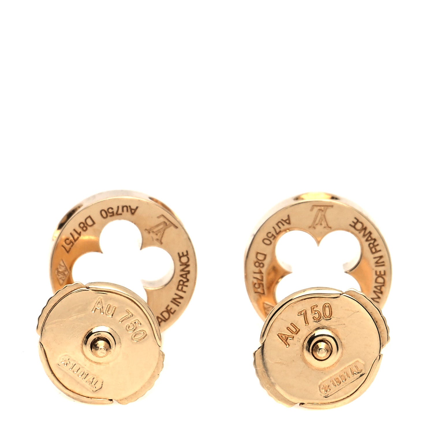 Louis Vuitton 18K Yellow Gold Empreinte Ear Studs Earrings 3 of 5