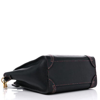 Celine Shiny Smooth Calfskin Stitched Nano Luggage Black Multicolor 4 of 18