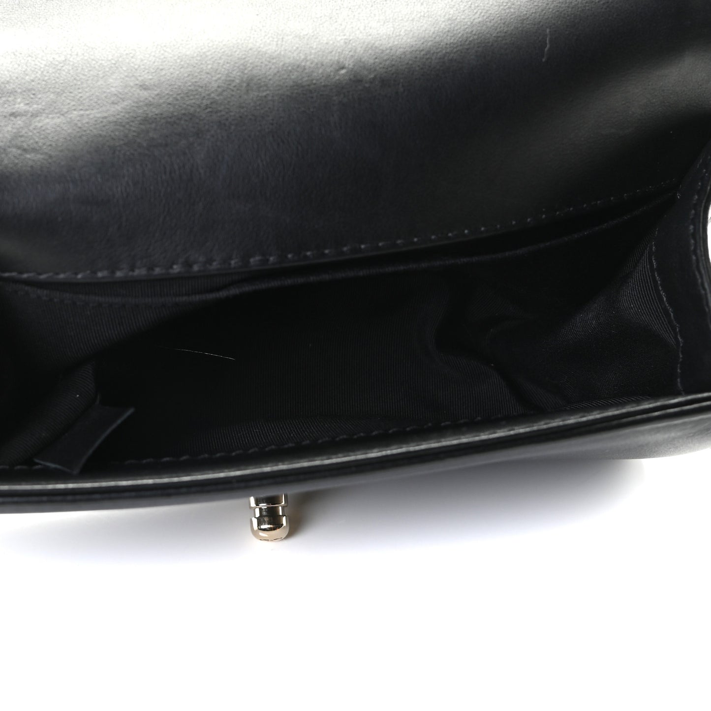 Calfskin Quilted Small Boy Top Handle Flap Black