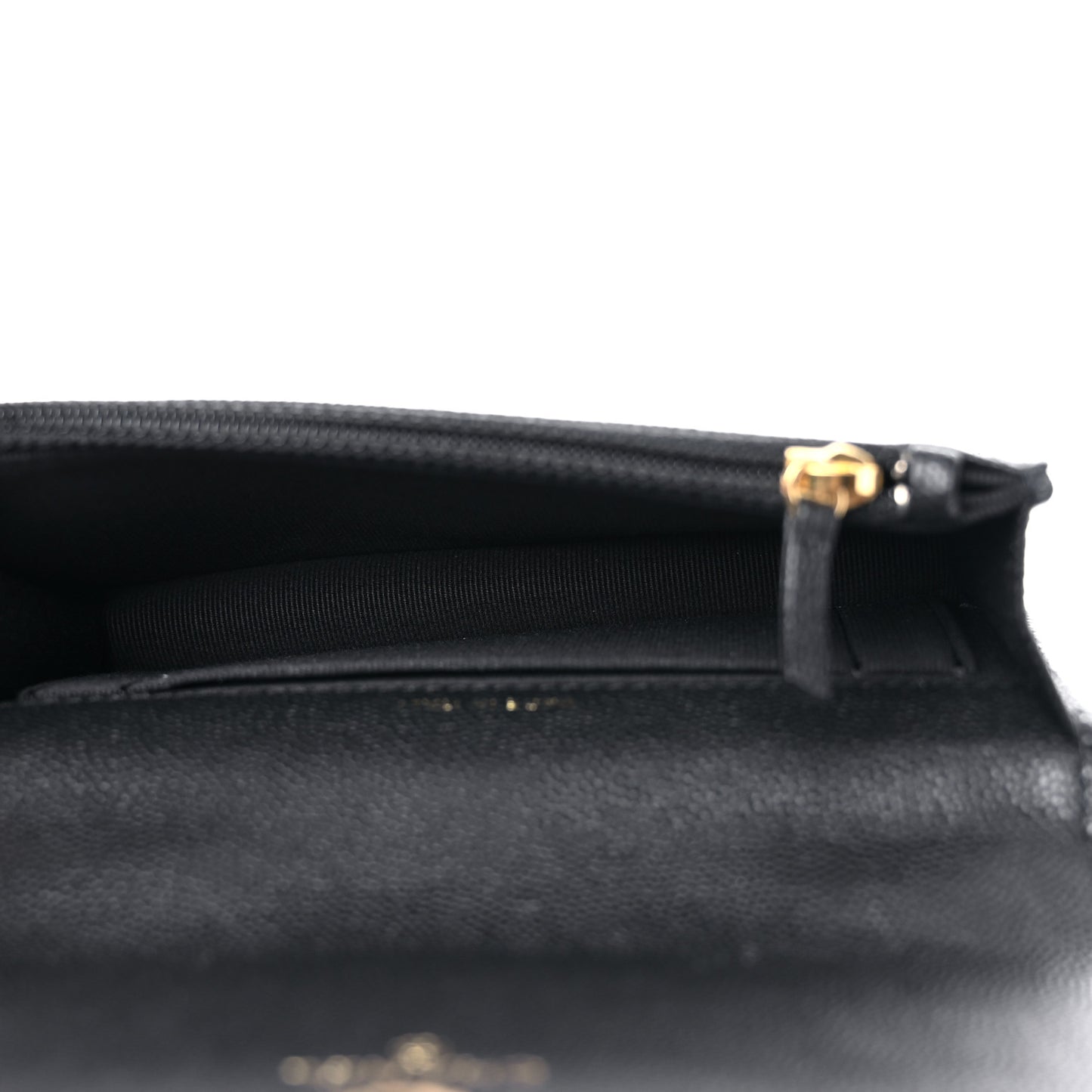 Caviar Quilted Pocket Twins Clutch With Chain Black