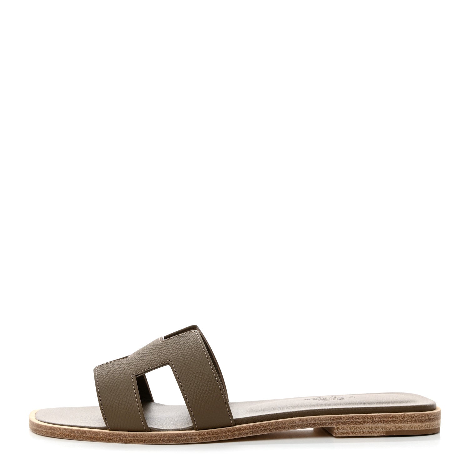 Hermes Epsom Oran Sandals 36.5 Etoupe 1 of 9