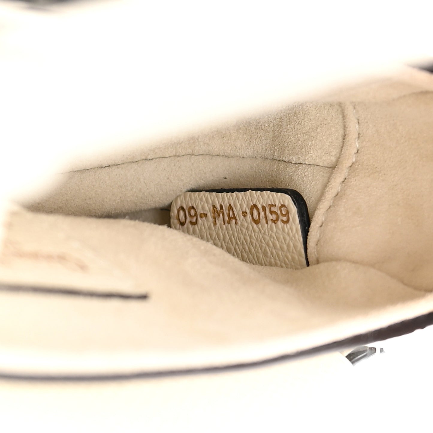 Grained Calfskin Mini Saddle Bag White