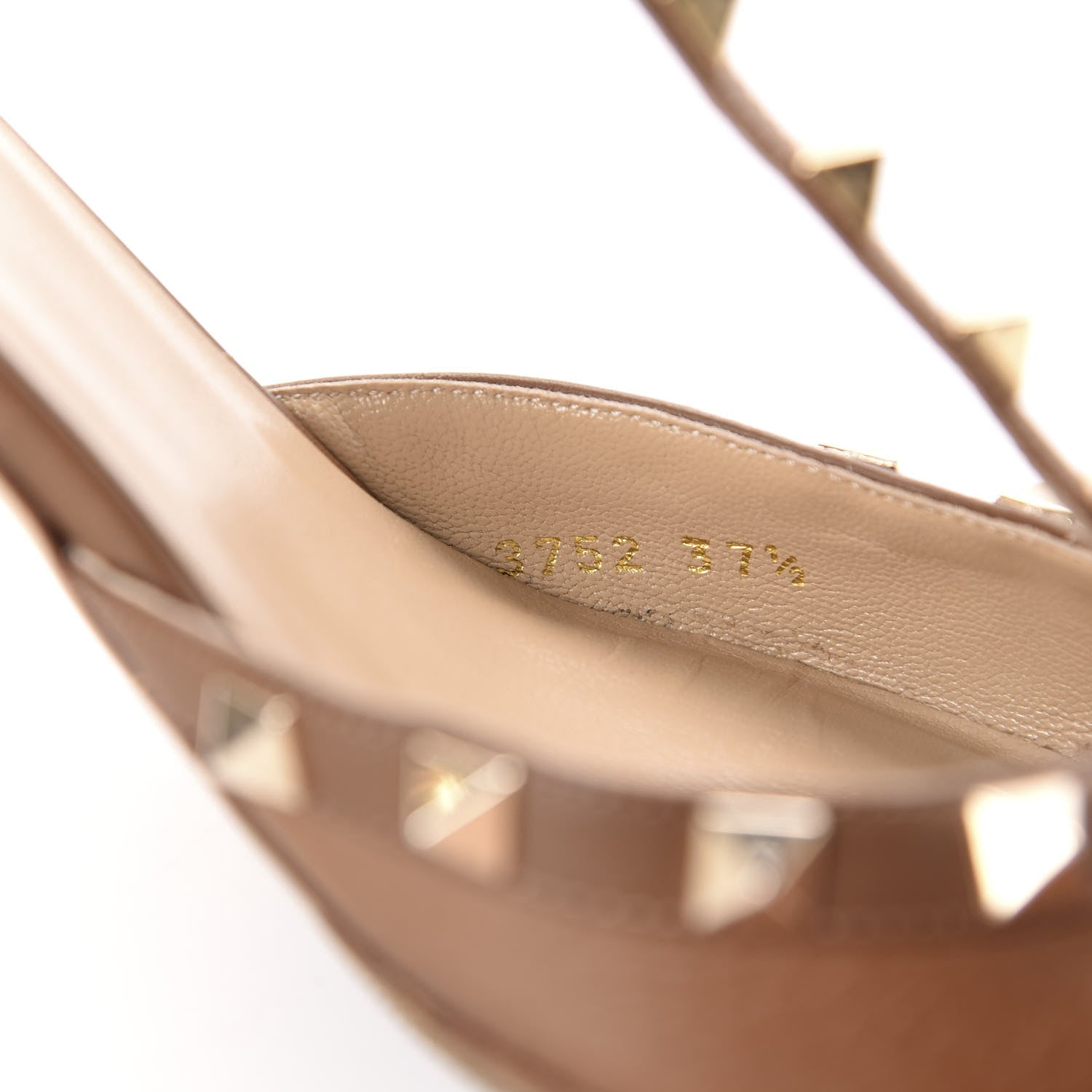 Valentino Garavani Pebbled Calfskin Rockstud Ankle Strap 65mm Pumps 37.5 Deep Cuir 10 of 13