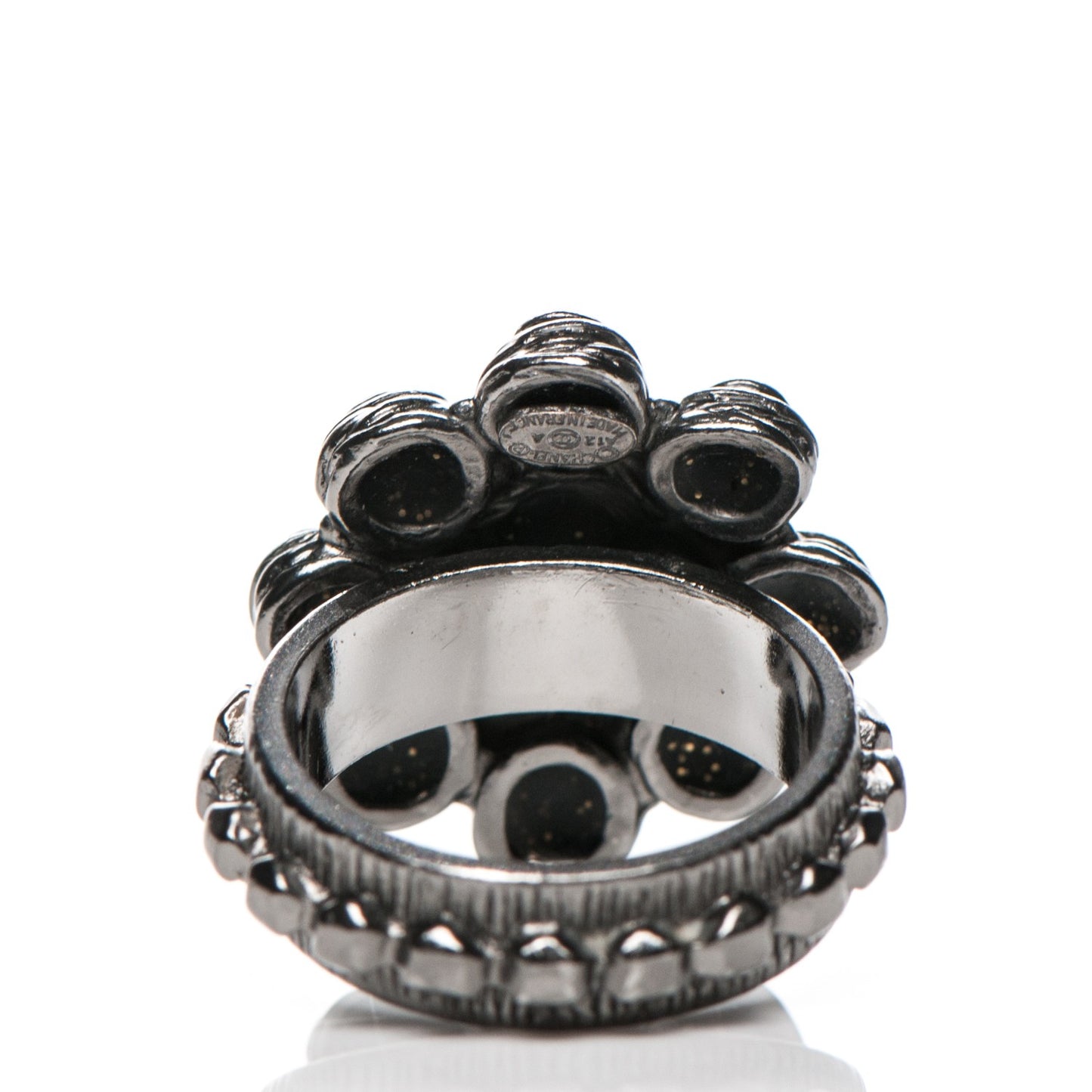 Ruthenium Studded CC Ring 7