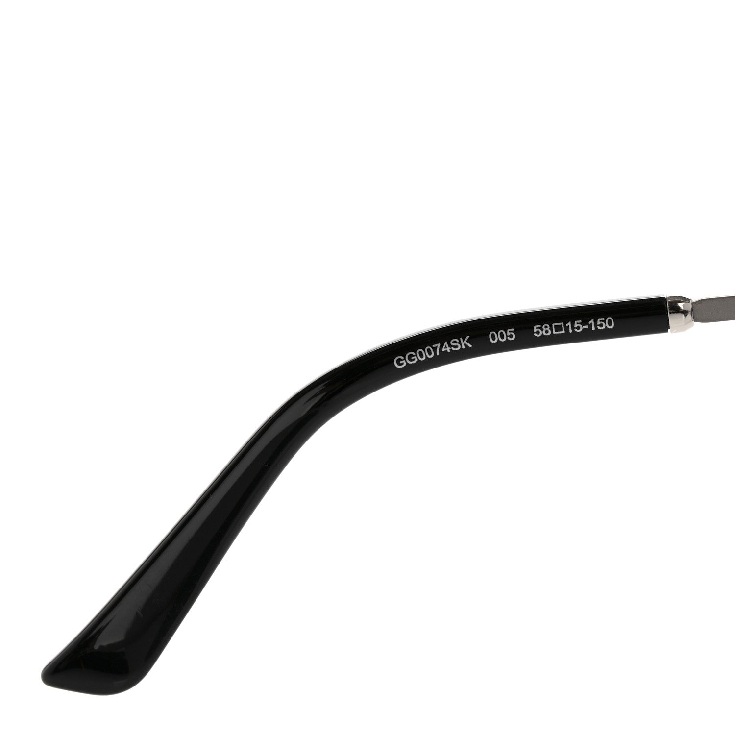 Gucci Round Metal GG0074SK Sunglasses Black Yellow 6 of 8