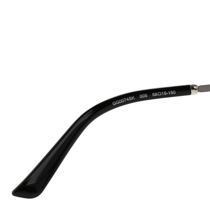 Gucci Round Metal GG0074SK Sunglasses Black Yellow 6 of 8