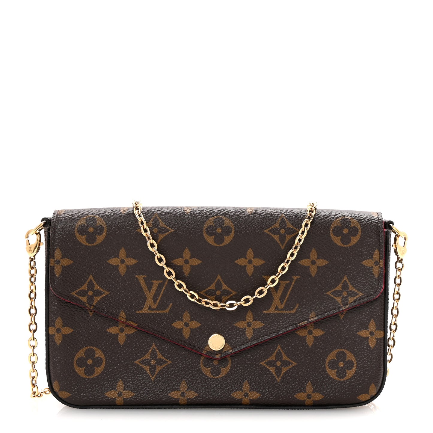 Monogram Pochette Felicie Chain Wallet Fuchsia